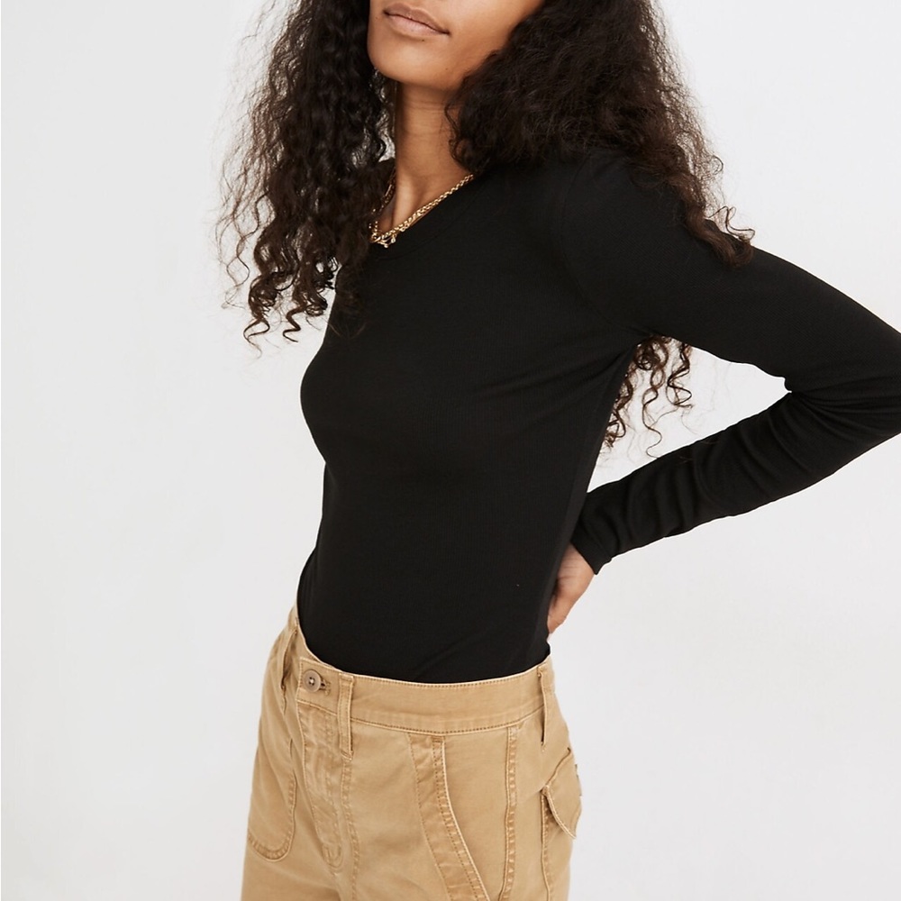 Madewell Fine Ribbed Crewneck Long-Sleeve Tee